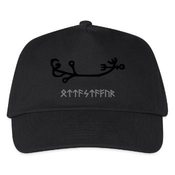 Wikinger Rune - Kinder Basecap - Schwarz - Vorne