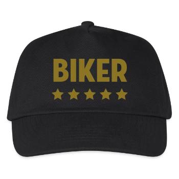 Biker Bikerin Motorradfahrer Motorrad Radfahrer - Kinder Basecap - Schwarz - Vorne