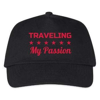 Reisen / Reisende / Urlaub / Tourismus - Kinder Basecap - Schwarz - Vorne