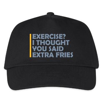 Exercice Extra Fries Citation - Casquette de baseball Enfant - noir - Devant