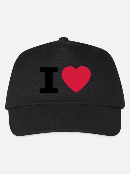 I love / I heart DELUXE - Casquette de baseball Enfant - noir