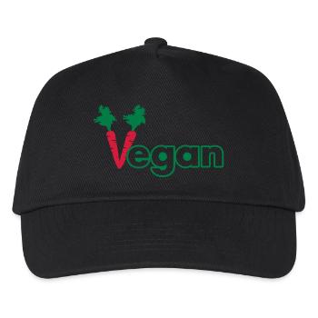 vegan - Kinder Basecap - Schwarz - Vorne