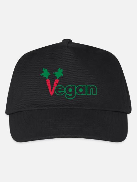 vegan - Kinder Basecap - Schwarz