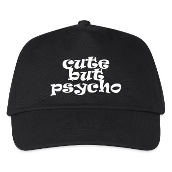 cute but psycho - Süß aber Psycho - Spruch - Kinder Basecap - Schwarz - Vorne