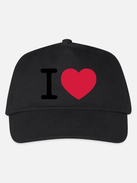 i love - Kinder Basecap - Schwarz