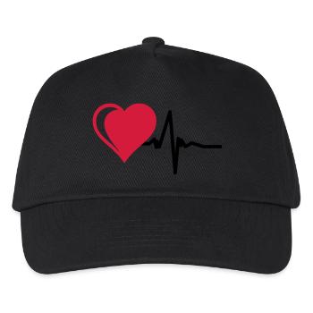 Coeur avec impulsion - Casquette de baseball Enfant - noir - Devant