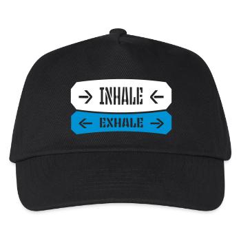 inhale exhale yoga quote - Kids’ Baseball Cap - black - Front