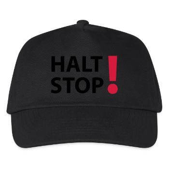 Halt Stop! - Kinder Basecap - Schwarz - Vorne