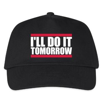 do it tomorrow Zitat - Kinder Basecap - Schwarz - Vorne