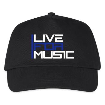 Music for Live Spruch Leben für Musik Club Partys - Kinder Basecap - Schwarz - Vorne