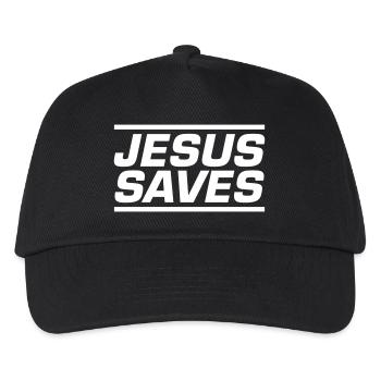 Jesus Rettet Bibelvers - Kinder Basecap - Schwarz - Vorne