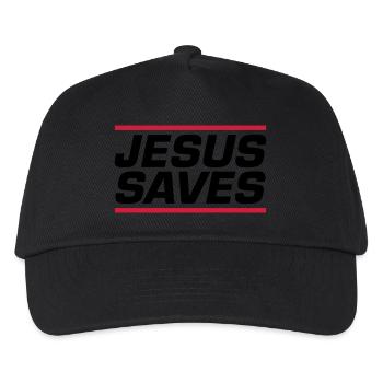 Jesus Saves Bible Verse - Kids’ Baseball Cap - black - Front