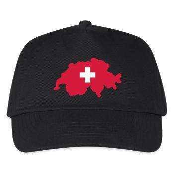 carte_suisse3 - Kinder Basecap - Schwarz - Vorne