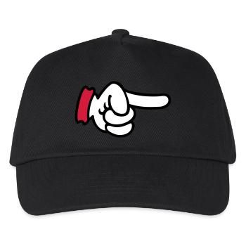 pointing finger / Zeigefinger (3c) - Kinder Basecap - Schwarz - Vorne