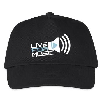 Live for Music Lautsprecher Spruch Leben für Musik - Kinder Basecap - Schwarz - Vorne