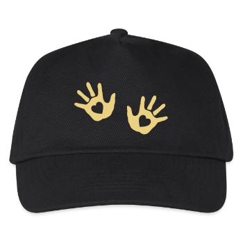 baby - hands - handprint - heart - Kids’ Baseball Cap - black - Front