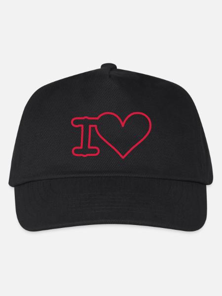 i love - Kinder Basecap - Schwarz