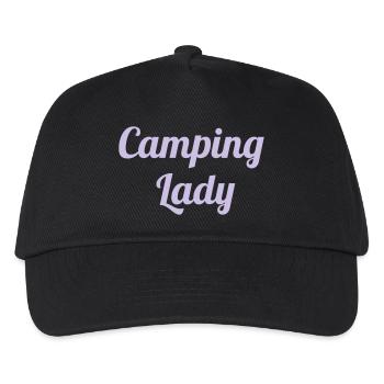 Camping Lady - Kinder Basecap - Schwarz - Vorne