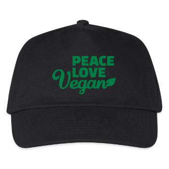 Peace love Vegan - Casquette de baseball Enfant - noir - Devant