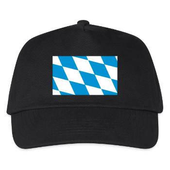 Bayern Flagge Blau Weiß - Kinder Basecap - Schwarz - Vorne