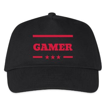 gamer gaming geek game spiel spieler - Kinder Basecap - Schwarz - Vorne