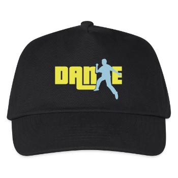 Dance Text Tanzender Mann Silhouette Party Musik - Kinder Basecap - Schwarz - Vorne