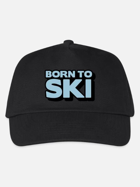 born to ski 2 col - Kinder Basecap - Schwarz