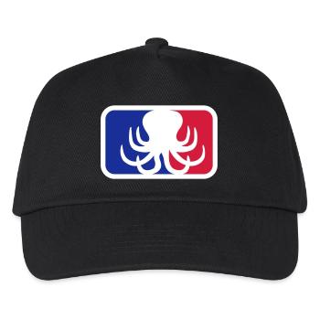 sport logo oktopus krake kopffuesser kalmar tentak - Kinder Basecap - Schwarz - Vorne