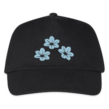 Blumen - Kinder Basecap - Schwarz - Vorne