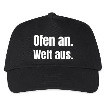 Backhofen an und die Welt aus. - Kinder Basecap - Schwarz - Vorne