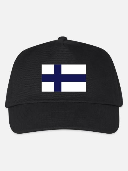 Flagge Finnland - Kinder Basecap - Schwarz