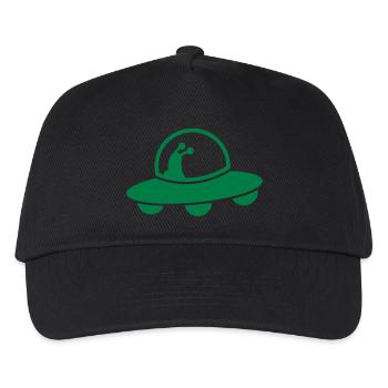 Alien-Raumschiff fliegen UFO mit niedlichen Aliens - Kinder Basecap - Schwarz - Vorne