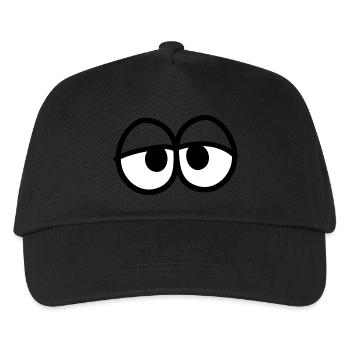 augen gesicht lustig comic cartoon clipart kopf tr - Kinder Basecap - Schwarz - Vorne