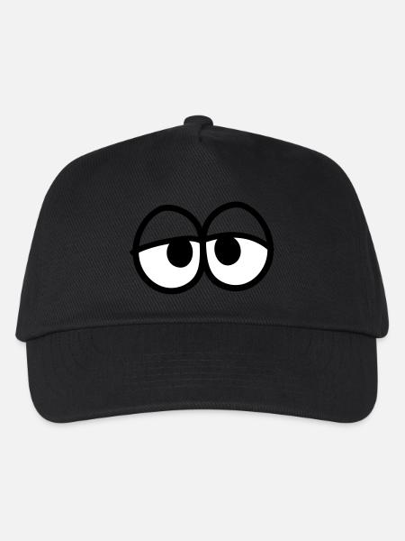augen gesicht lustig comic cartoon clipart kopf tr - Kinder Basecap - Schwarz