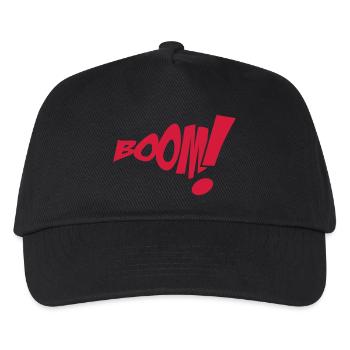 Boom 1c Comic Cartoon Style - Kinder Basecap - Schwarz - Vorne