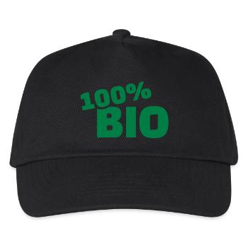 100% Bio - Kinder Basecap - Schwarz - Vorne