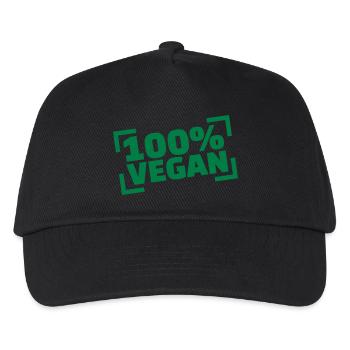 Vegan - Kinder Basecap - Schwarz - Vorne