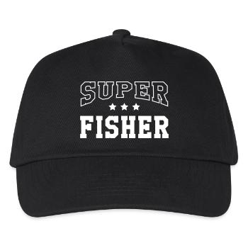 Super Fisher - Kids’ Baseball Cap - black - Front