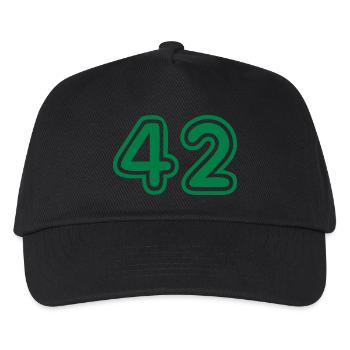 Green College Numers, College Zahlen, Nummern, 42 - Kids’ Baseball Cap - black - Front