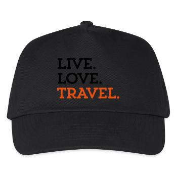 LIVE. LOVE. TRAVEL. - Kinder Basecap - Schwarz - Vorne