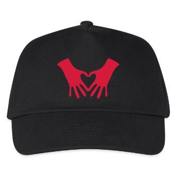 Mains Coeur - Casquette de baseball Enfant - noir - Devant