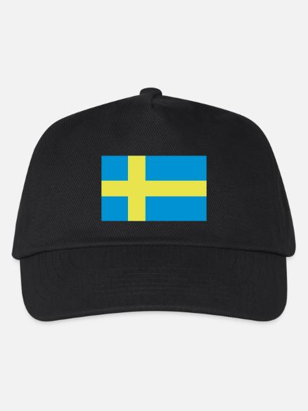 Schweden - Kinder Basecap - Schwarz