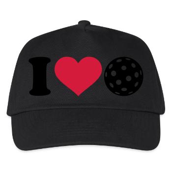 I love Floorball - Kinder Basecap - Schwarz - Vorne