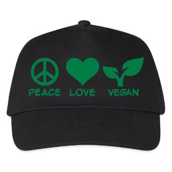 Peace love Vegan - Casquette de baseball Enfant - noir - Devant