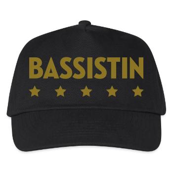Bassist Bassistin Bassgitarre Gitarre Bass Musik - Kinder Basecap - Schwarz - Vorne