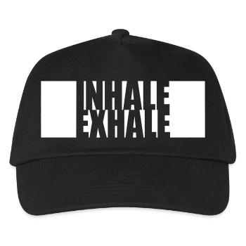 inhale exhale yoga quote - Kids’ Baseball Cap - black - Front