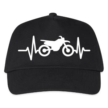Herzschlag Motorrad Biker Biker - Kinder Basecap - Schwarz - Vorne