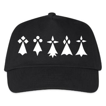Les hermines de Bretagne 2 - Casquette de baseball Enfant - noir - Devant