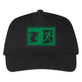 Notausgang / Feueralarm Symbol - Kinder Basecap - Schwarz - Vorne