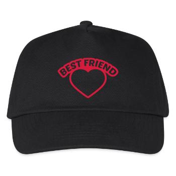 contours cadre coeur best friends texte logo amis - Casquette de baseball Enfant - noir - Devant